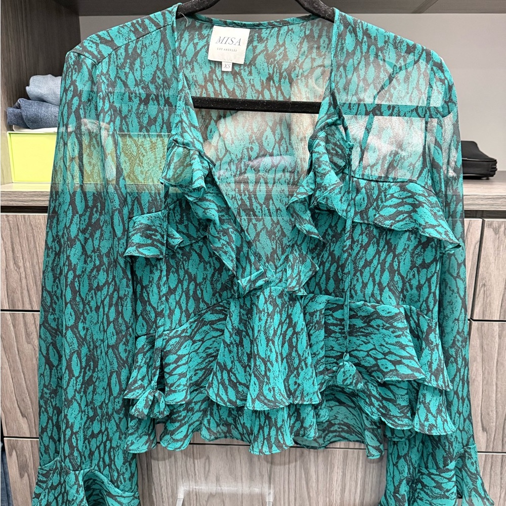 MISA LA Flounce Blouse